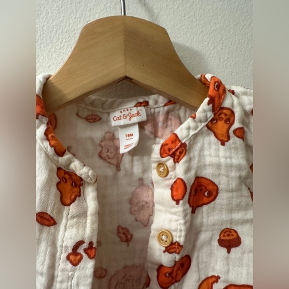 Pumpkin Baby Button One Piece - Picture 3 of 5